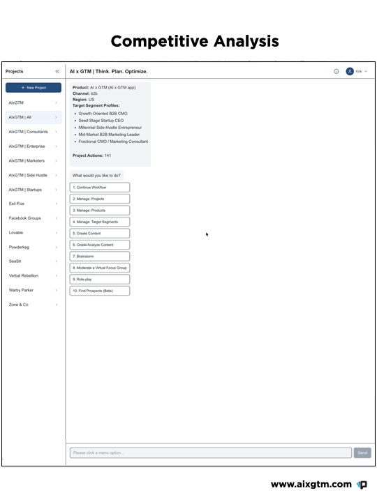 Competitive Analysis workflow preview in AI x GTM